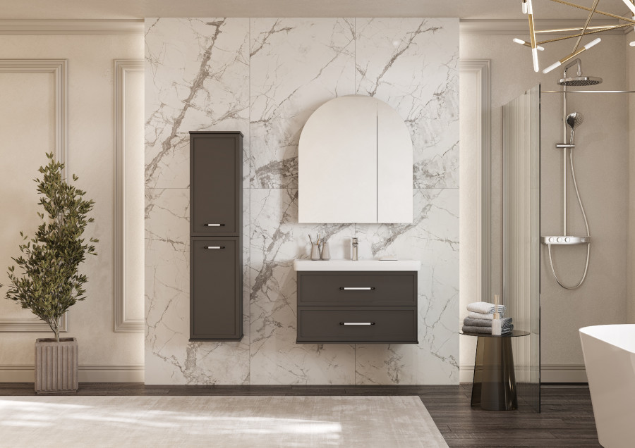 Зеркальный шкаф САНТА-БАРБАРА 80, графит