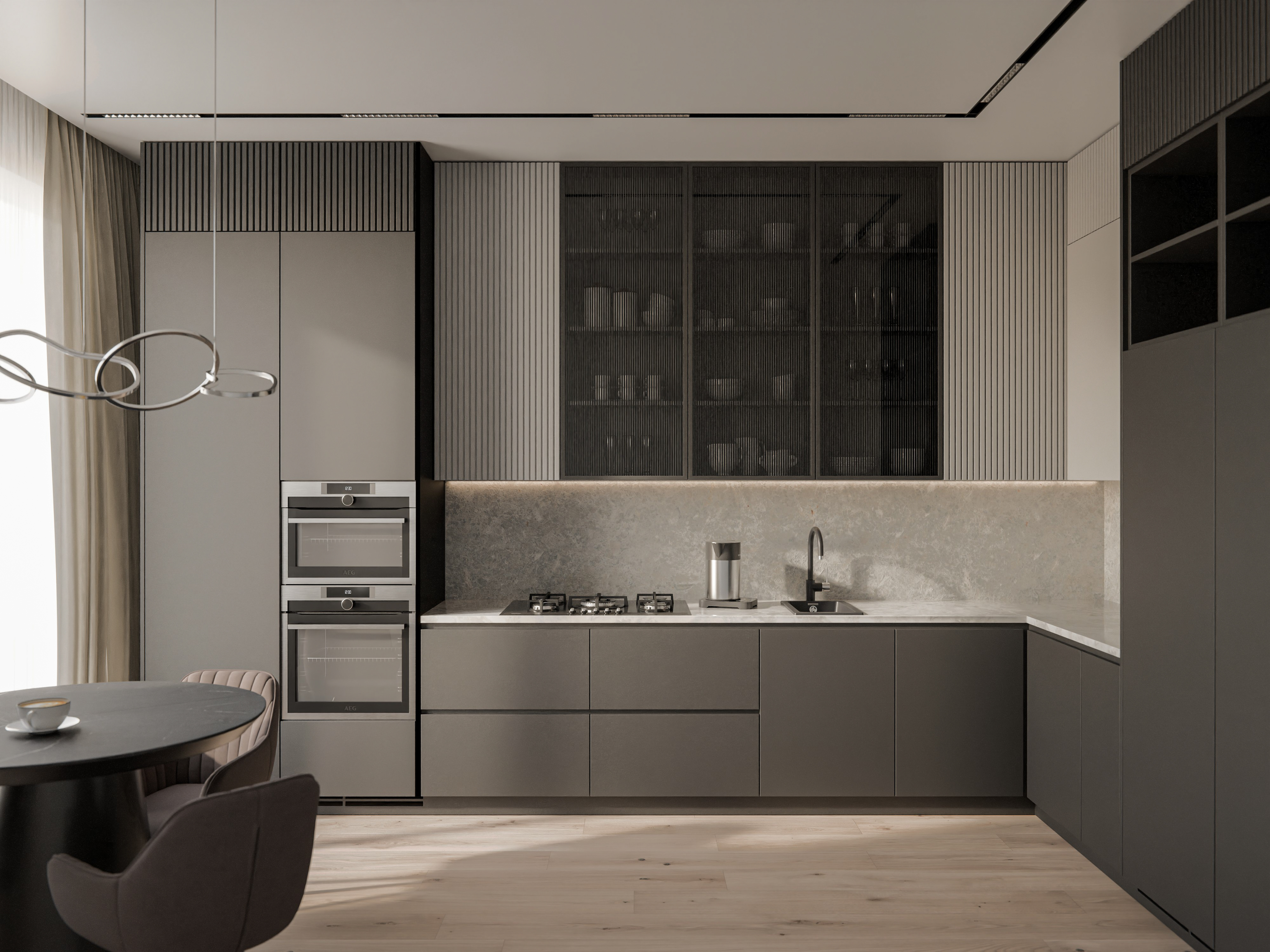 RIVELATO Мойка 245 BERKANA подст.монтаж 1-чаш 305*455 antracite