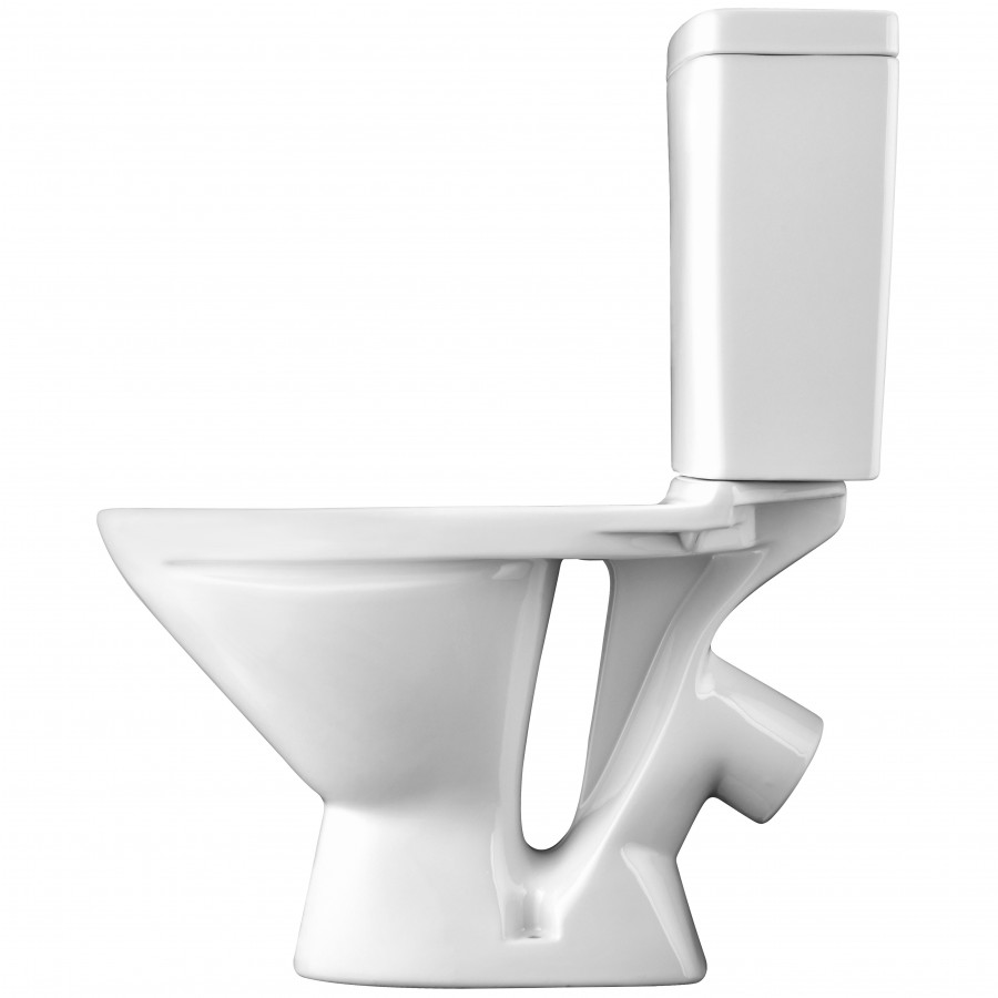 ЛИГА Унитаз-компакт, косой выпуск, 2-х режимная арматура, сиденье дюропласт Dino Plast, САНТЕК 