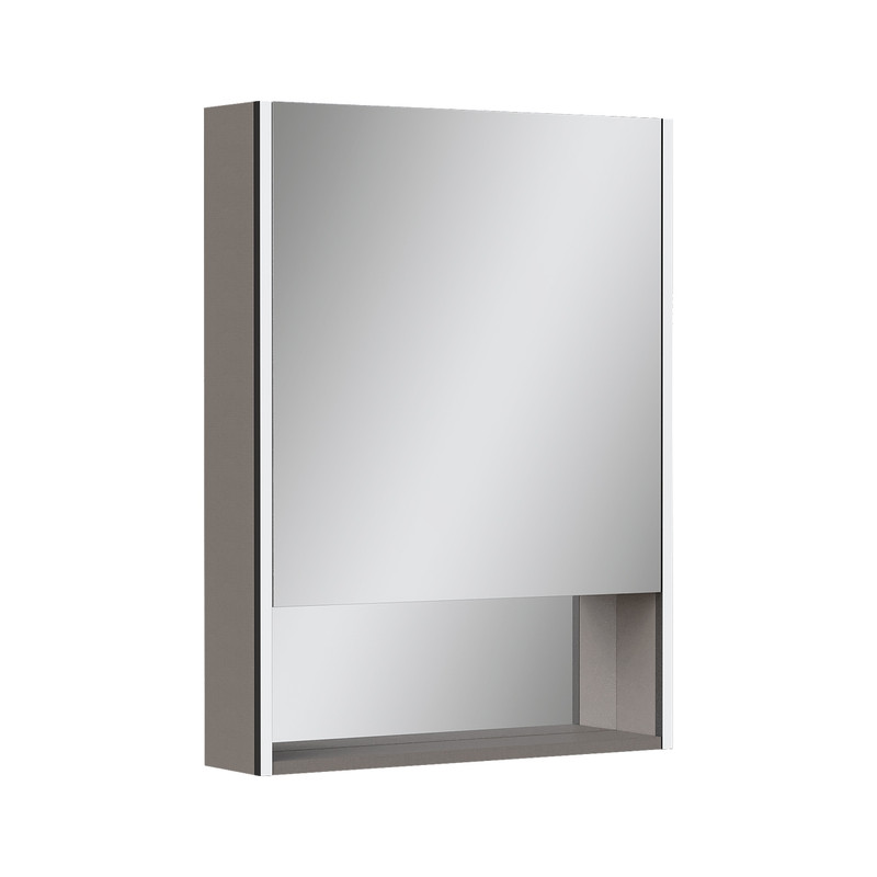 Зеркальный шкаф EQUIL Smile LED 60 правый подвесной лен антрацит