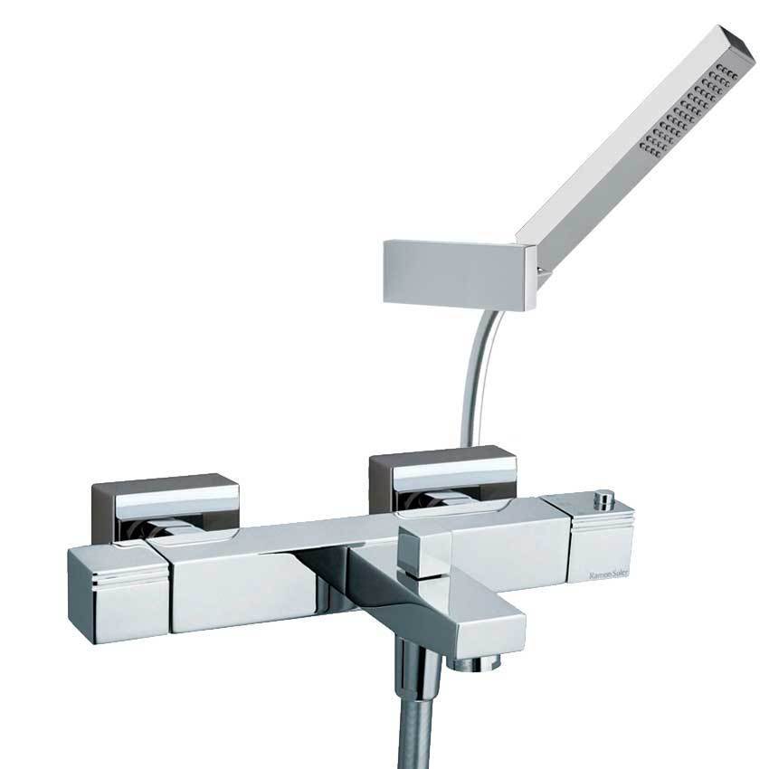 Встраиваемый термостатический смеситель однорычажный с изливом и душевым комлектом KUATRO 4736MK