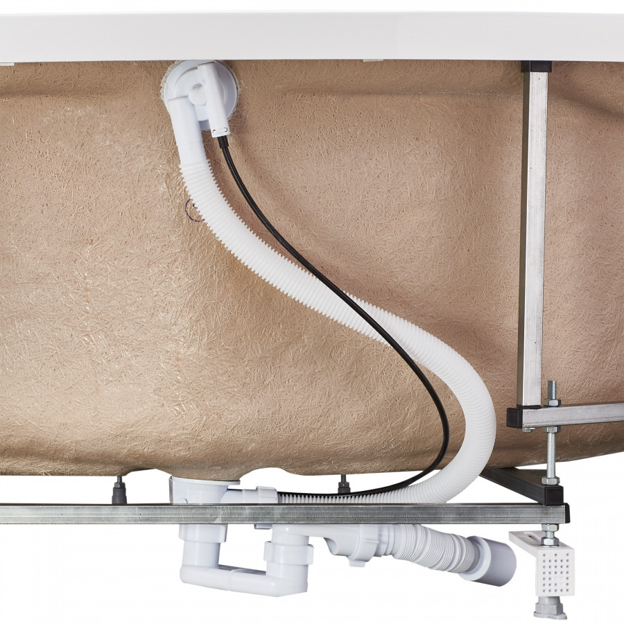 Монтажный комплект для ванны КАРИБЫ 140х140 см. (рама, слив-перелив с сифоном, крепеж к стене, крепе