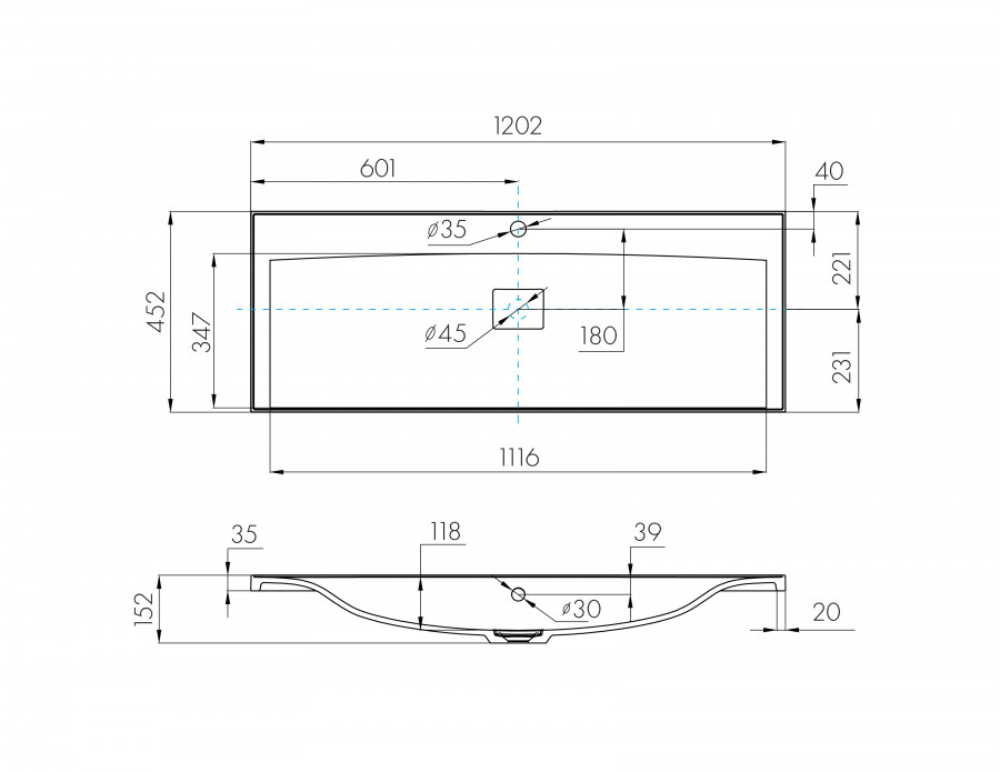 Раковина АЙРИС М 120, белая