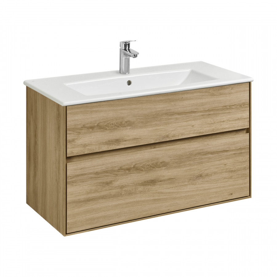 Тумба ЛИБЕРТИ 100, 2 ящ.,подвесная,дуб эльвезия (под р-ну ЭЛИНА 100,ЛОЛА 60,MILA 35,MILA 40,ОДРИ 42)