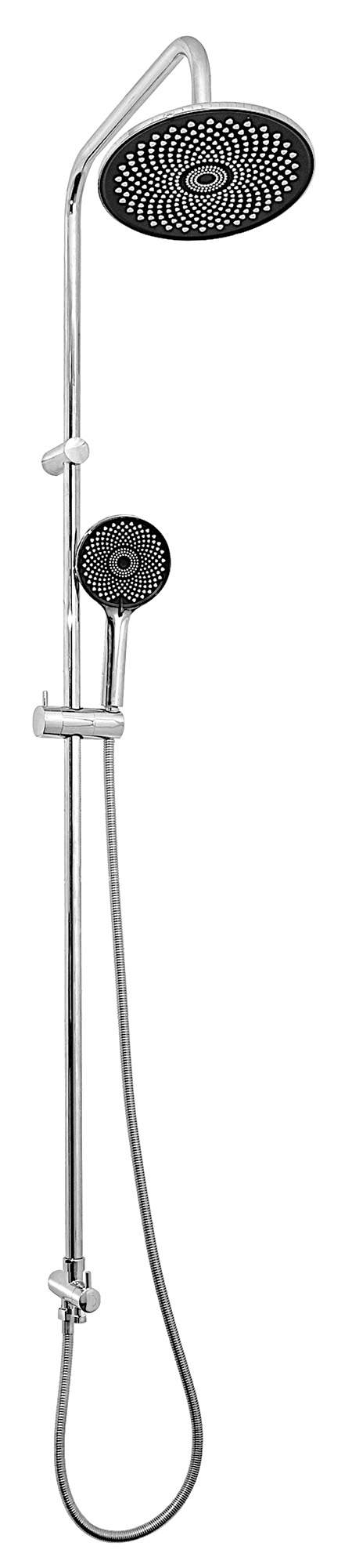 Душевой гарнитур СЛАВЕН СЛ-ЗП-147 высота 1400 мм, нержавеющая сталь, хром/черный