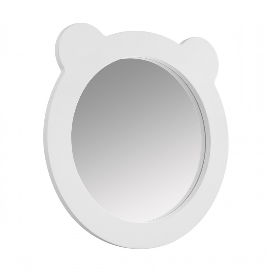 Зеркало КАСПЕР МИШКА , круглое, белый матовый