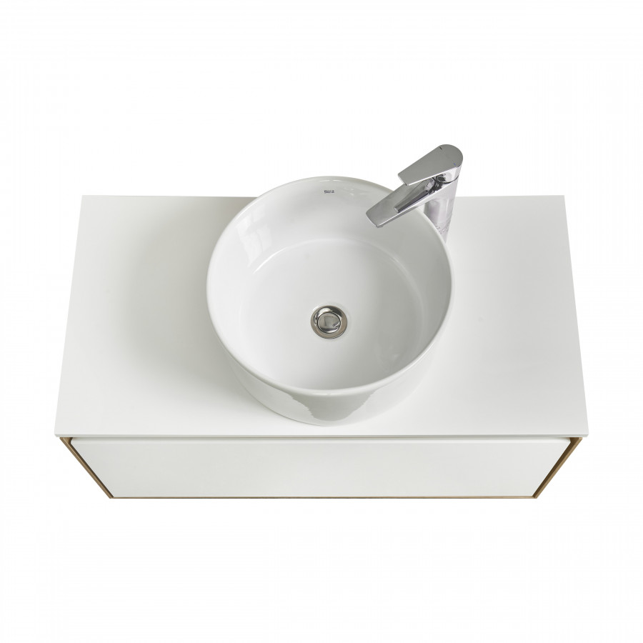 Тумба ЛИБЕРТИ 90,1ящ.,подвесн.,дуб эльвезия/бел.глян. (под рак-ну АДРИАНА 90,MILA 35,MILA 40,ОДРИ 42