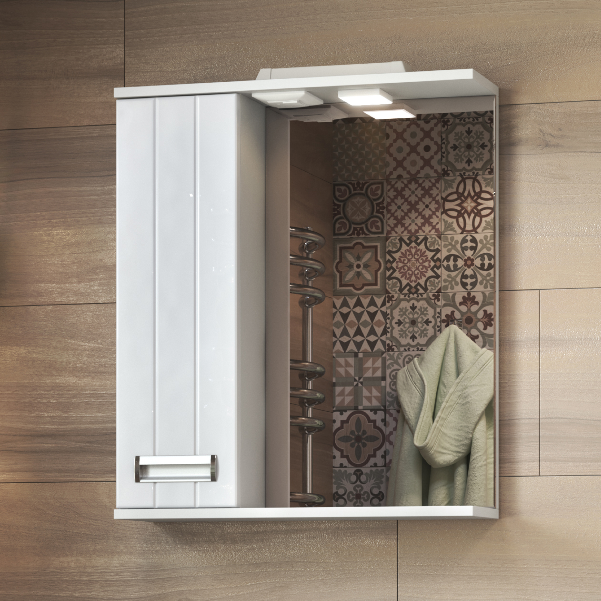 Зеркало со шкафом VIGO Diana 60 подвесное белый (z.DIA.60.L.El)