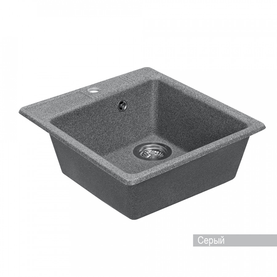 Мойка для кухни  Парма  510x470x175 мм, квадратная, серый