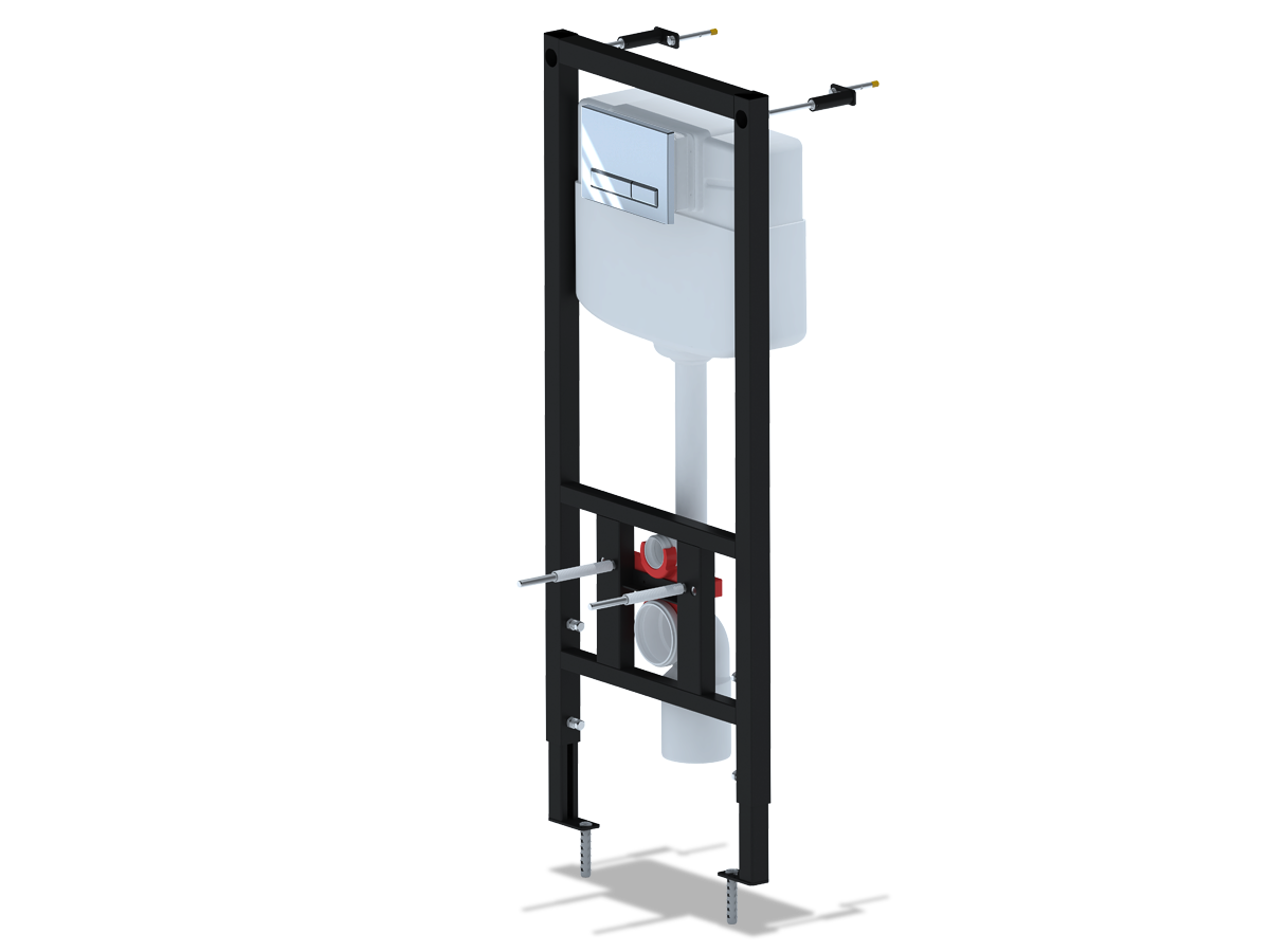 Система инсталляции для унитаза АНИ Пласт WCP1410 1350х522х225 мм с прямоугольной клавишей хром