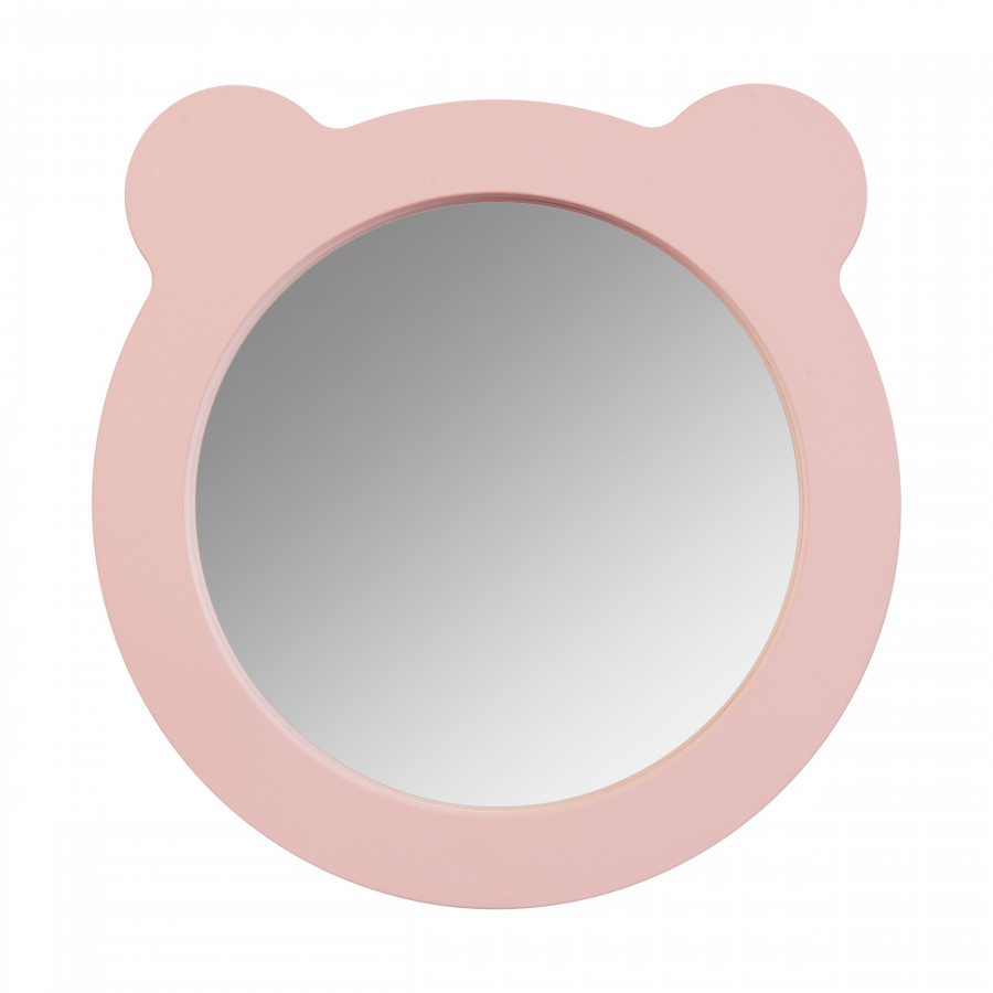 Зеркало КАСПЕР МИШКА , круглое, розовый матовый