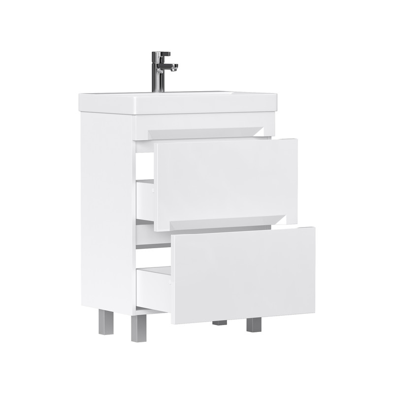 Тумба EQUIL Corner 70 напольная 2 ящ. белая (под раковину 9696-70)