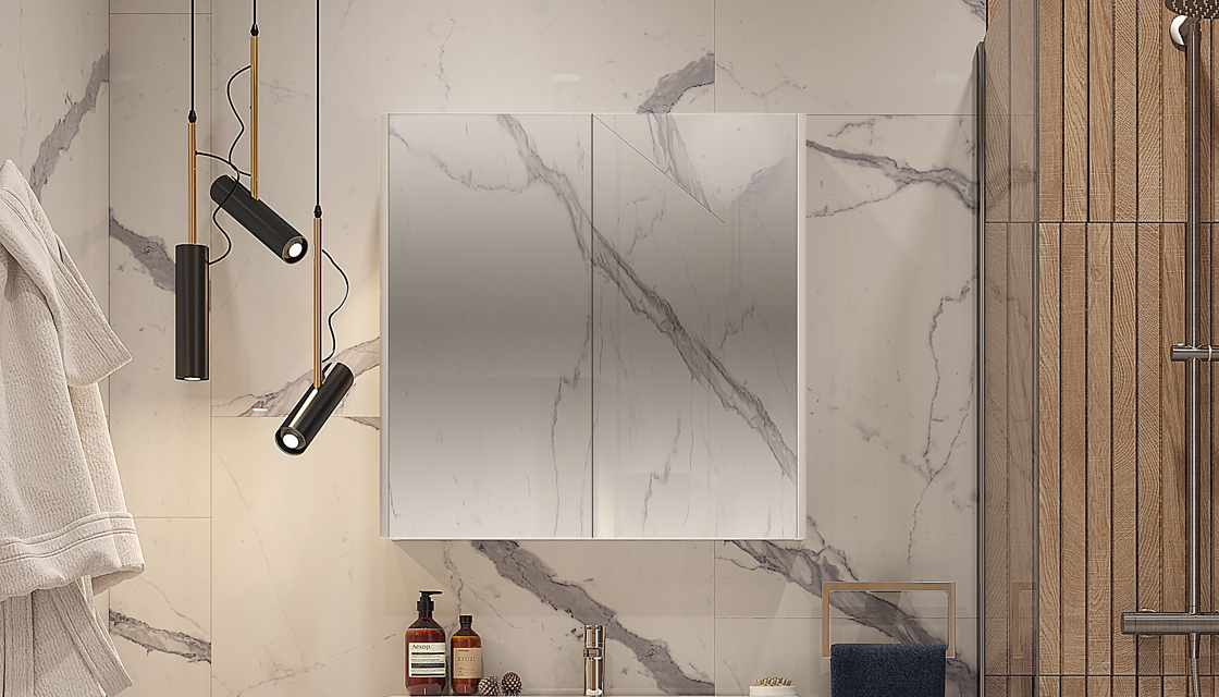 Зеркальный шкаф VELVEX Klaufs 80 белый