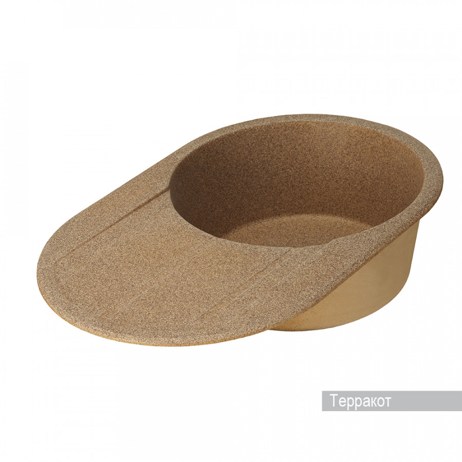 Мойка для кухни  Амира  780x500x211 мм, круглая с крылом, терракот