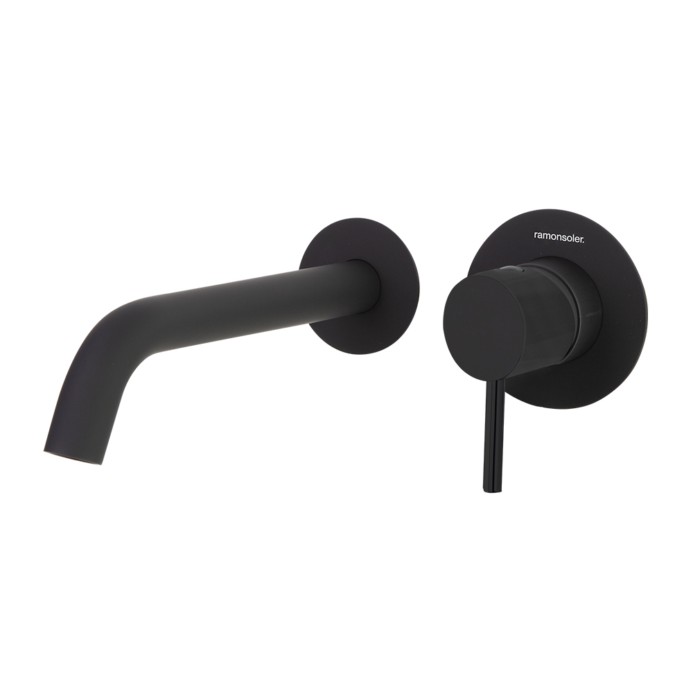 Встраиваемый однорычажный смеситель для раковины на раздельных пластинах с длинным изливом 240 мм OD