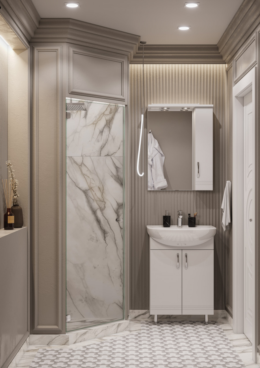 Зеркальный шкаф ОНДА 60, правое, белое