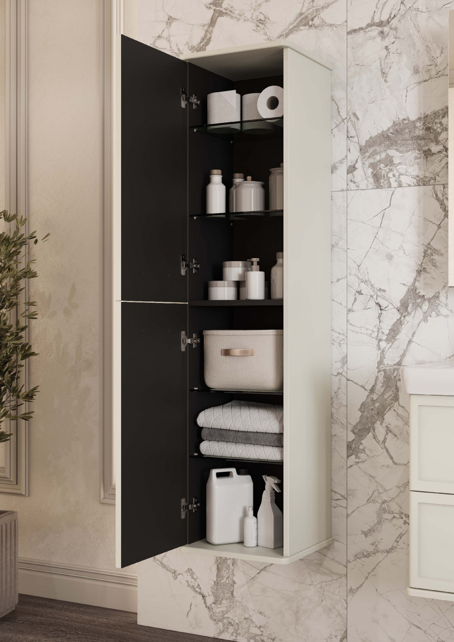 Шкаф-колонна НЕО-КЛАССИКА 1500, белый камень