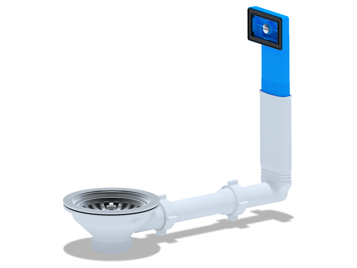 Перелив жесткий для мойки АНИ Пласт N305 с прямоугольным вертикальным корпусом 3 1/2 дюйма