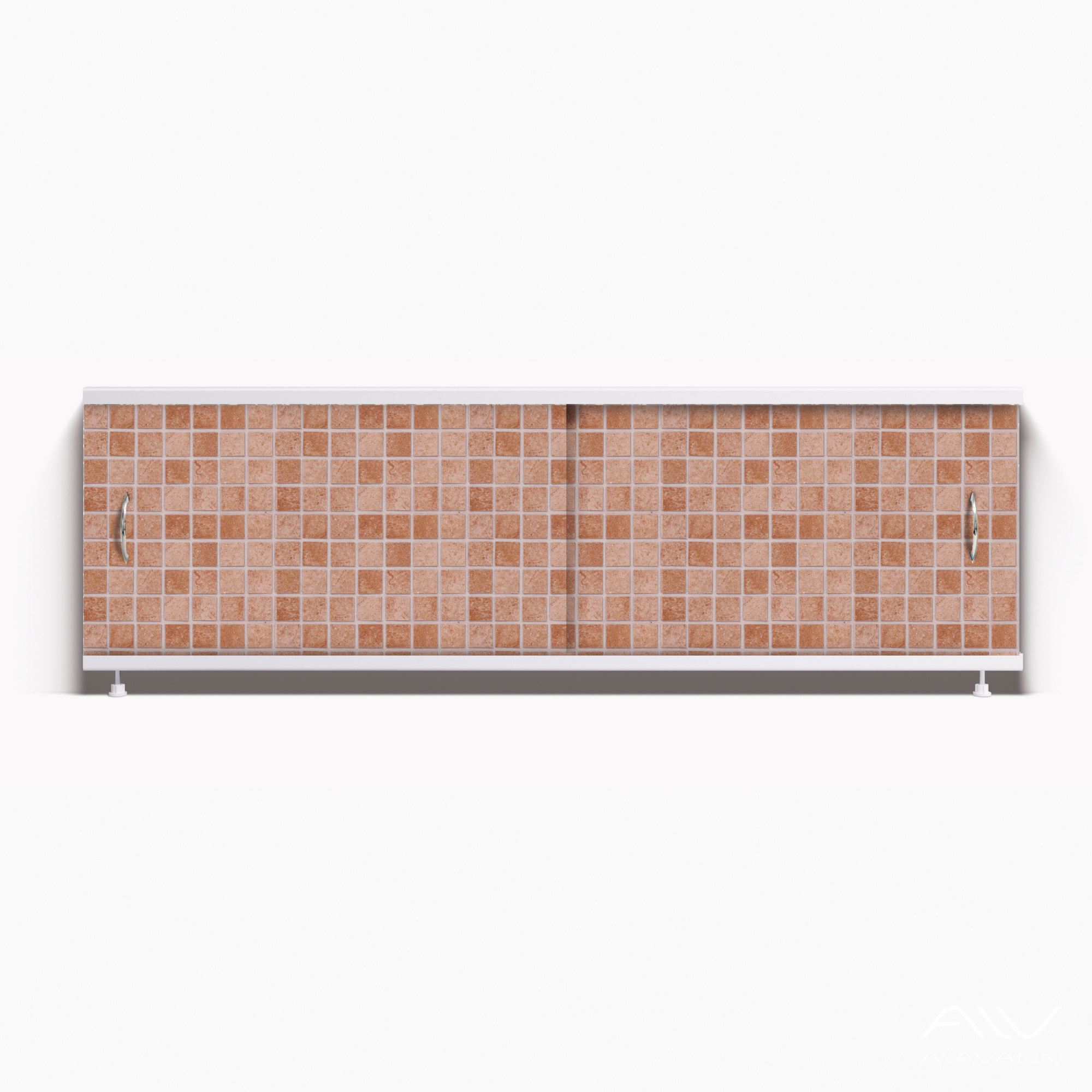 КЛАССИК Экран для ванны 150 см, полистирол,(коричневая плитка-047), ALAVANN