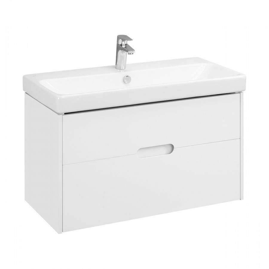 Тумба ОЛИВИЯ 90, подвесная, 2 ящ., белая матовая (под раковину АДРИАНА 90)