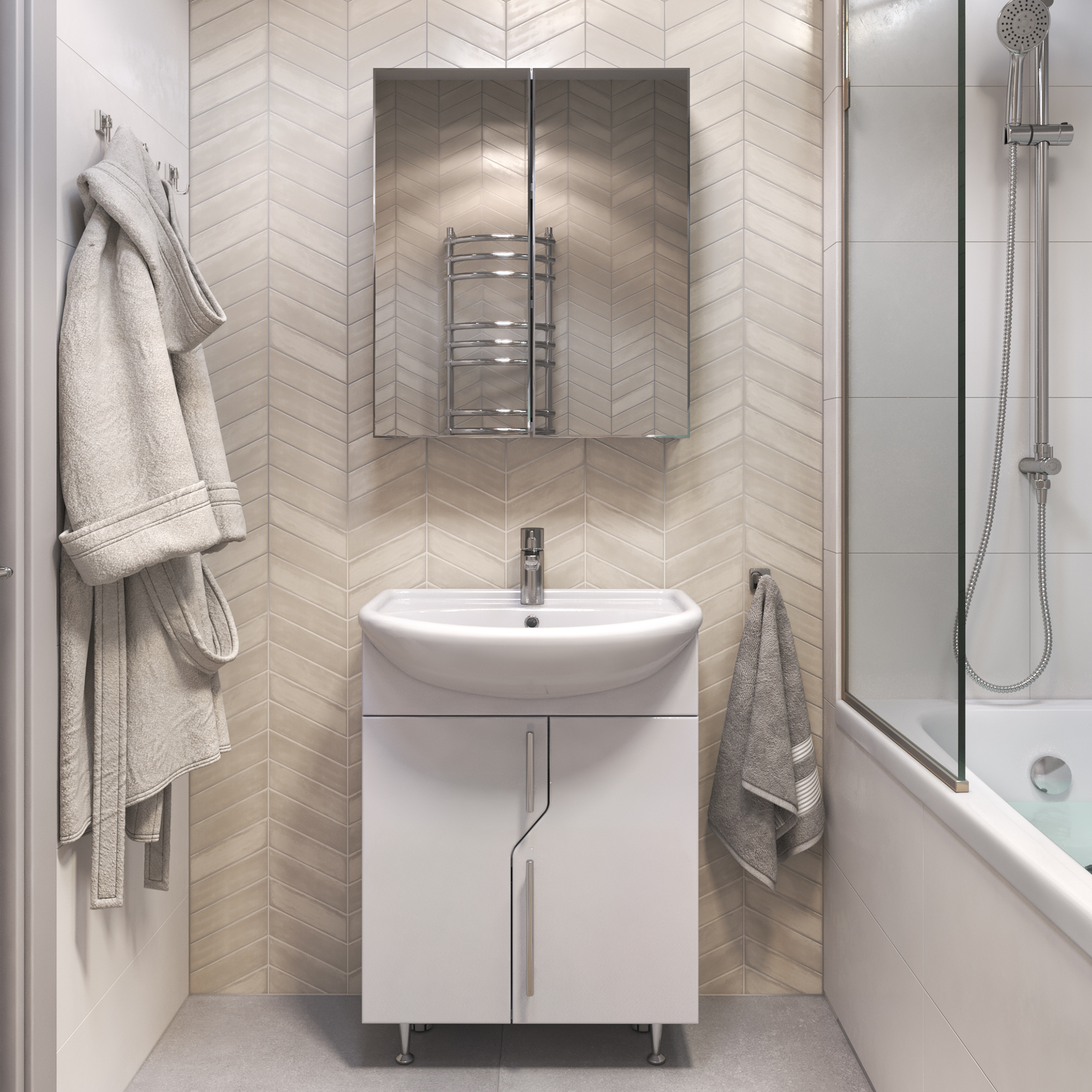 Зеркальный шкаф VIGO Grand 60 подвесной белый (zsh.GRA.60)