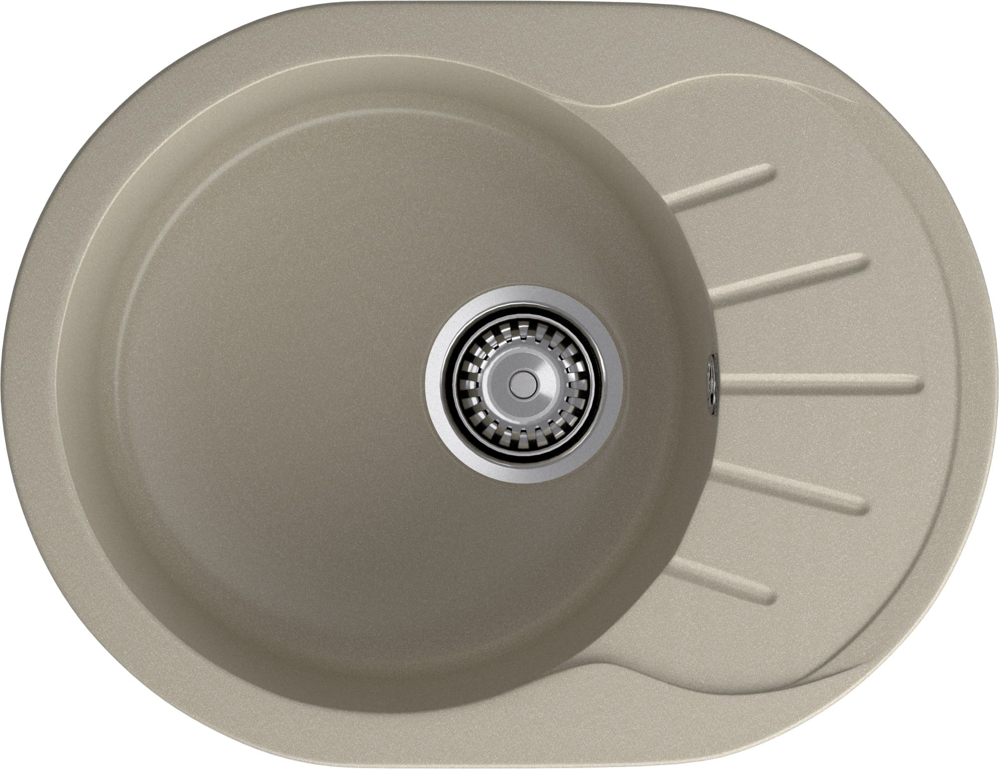 GRANFEST Мойка композит RONDO GF-R--580L  чаша с крылом 579*445мм  топаз арт.GF-