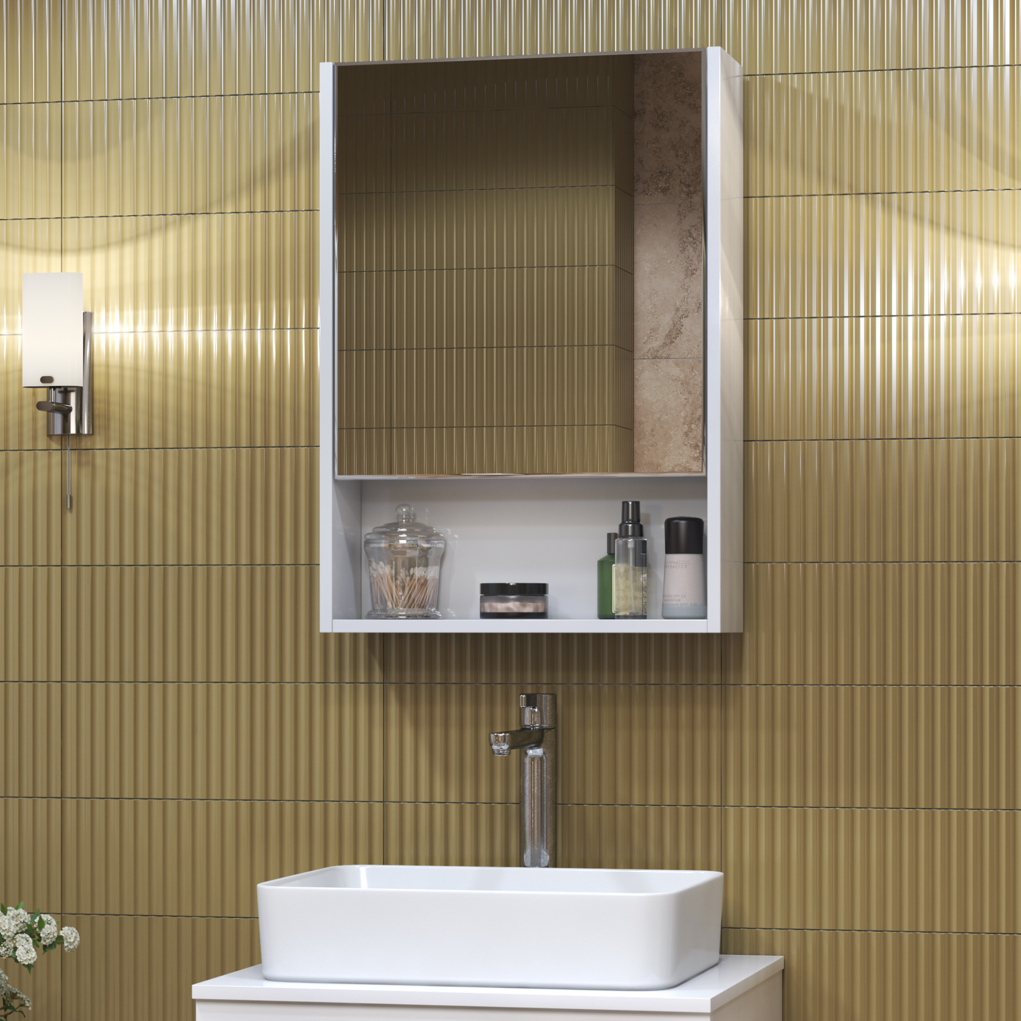 Зеркальный шкаф VIGO Urban 50 подвесной белый (zsh.URB.50)