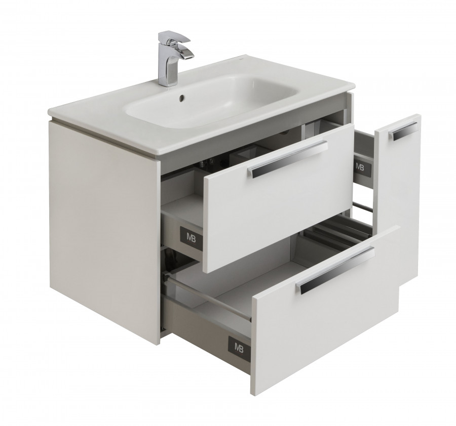 LAGO Тумба под раковину VICTORIA 80, белый глянец, ROCA