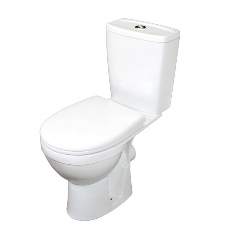 РИО Унитаз-компакт горизонт. вып., 2-х реж. ар-а "Уклад", сид. полип. "Уклад", белый ROSA