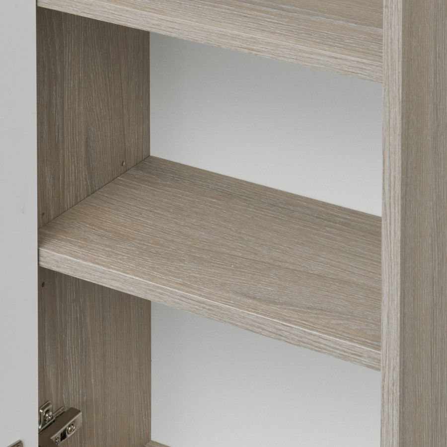 Шкаф-колонна ОЛИВИЯ 40, подвесная, грей, дуб ойстер