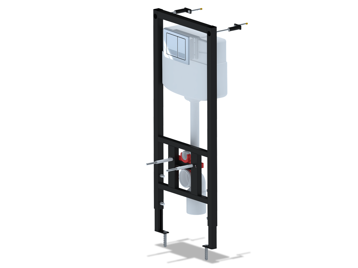 Инсталляция для унитаза 50 см АНИ Пласт WCP1121 1350х522х225 мм с квадратной клавишей хром глянец