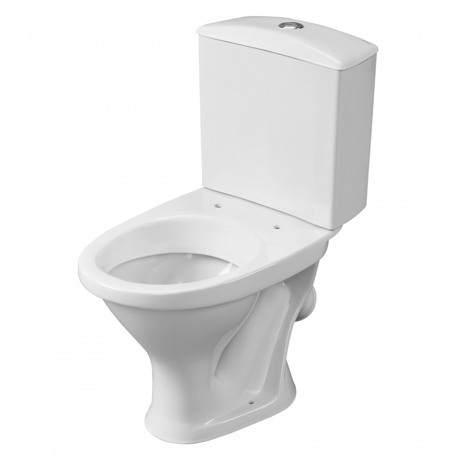 Унитаз-компакт "Вест" косой выпуск, с кнопочной арматурой и сиденьем  SANTERI