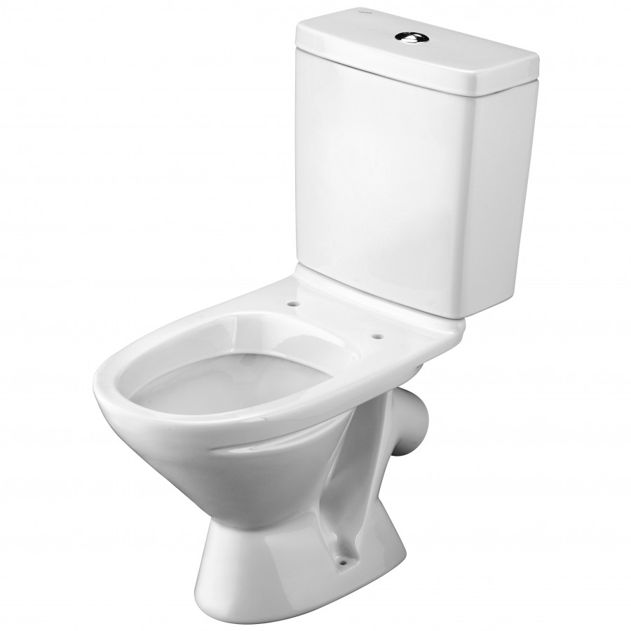 ЛИГА Унитаз-компакт, косой выпуск, 2-х режимная арматура, сиденье дюропласт Dino Plast, САНТЕК 