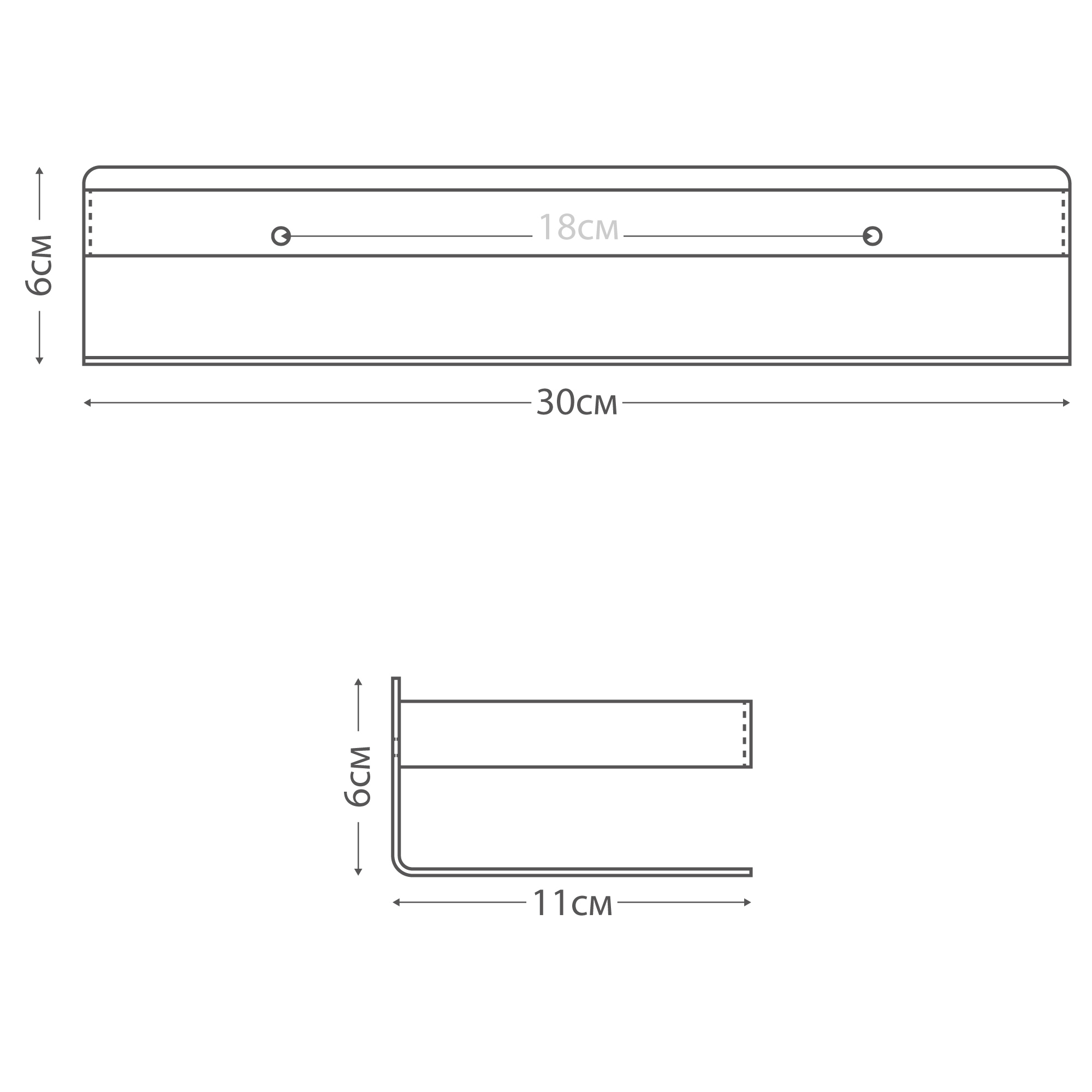 Полка прямоугольная одноэтажная FIXSEN HOTEL сатин (FX-31003F)