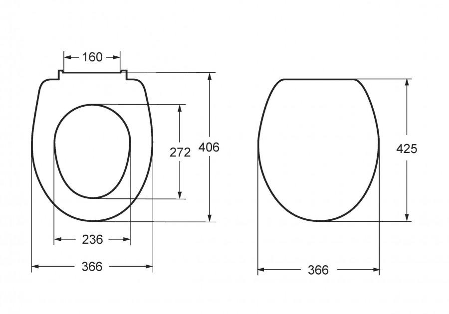 ZETA Сиденье для унитаза, термопласт., метал. крепления. JIKA