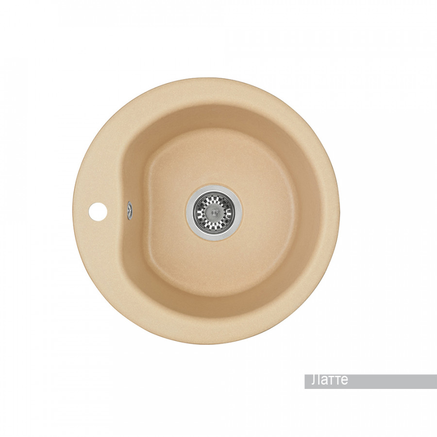Мойка для кухни  Мида 510x510x210 мм,круглая, латте