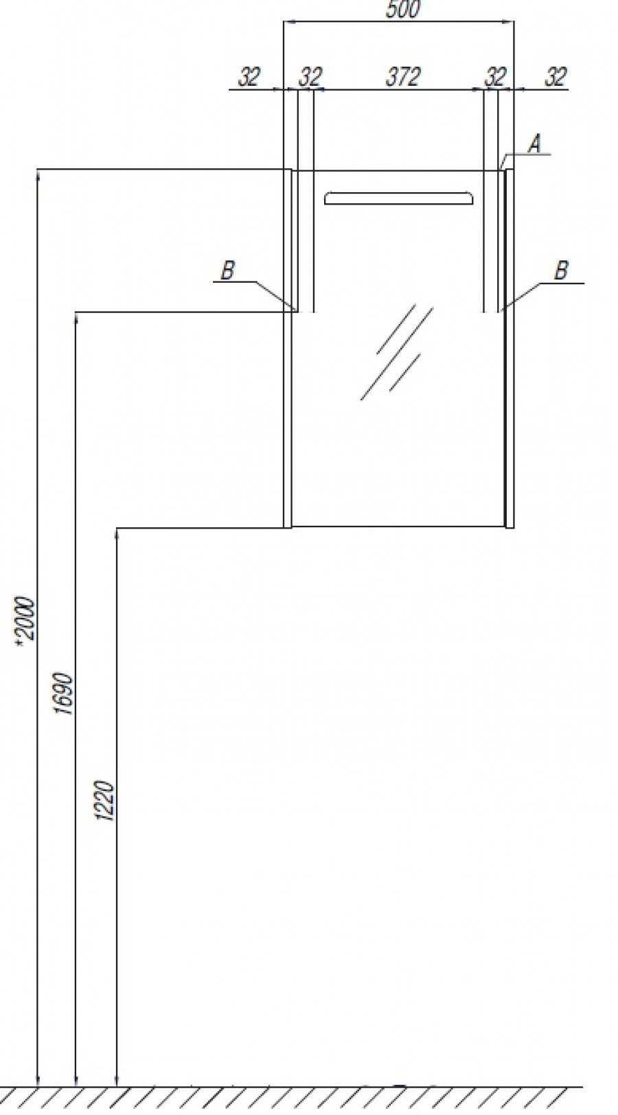 Зеркальный шкаф СИЛЬВА 50, дуб фьорд