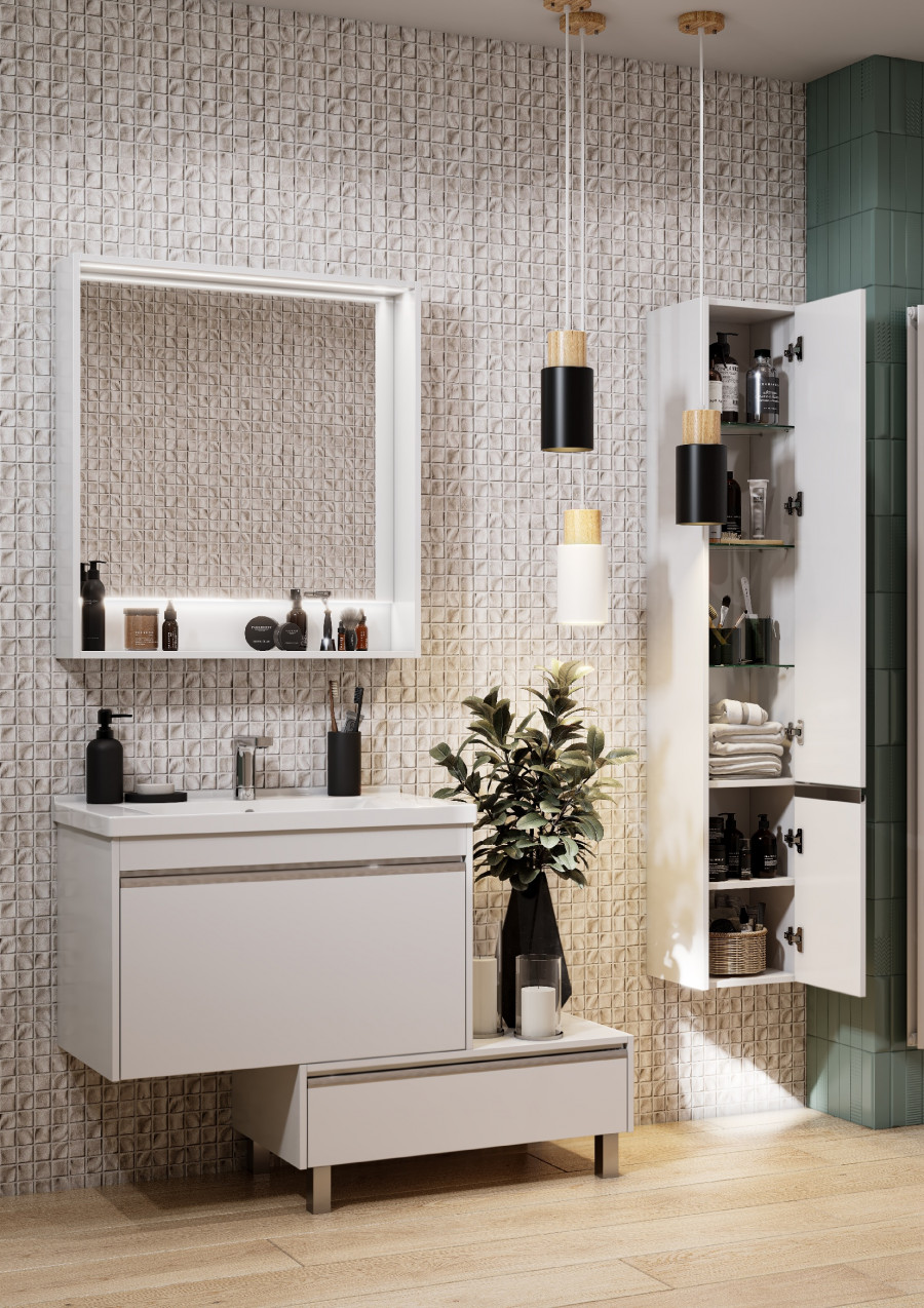 Тумба КАПРИ 80, белая (под раковину МИРАНДА 80)