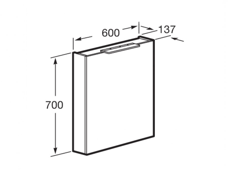 OLETA Зеркальный шкаф 60, левый, белый глянец