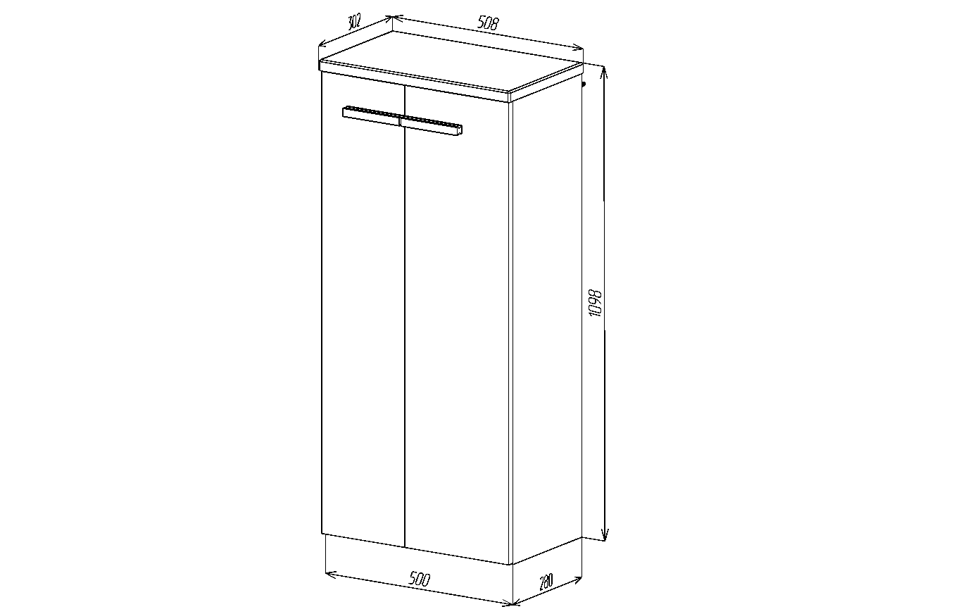 Шкаф-пенал VIANT МЮНХЕН 50 подвесной  белый (VMUN50BEL-PENP)