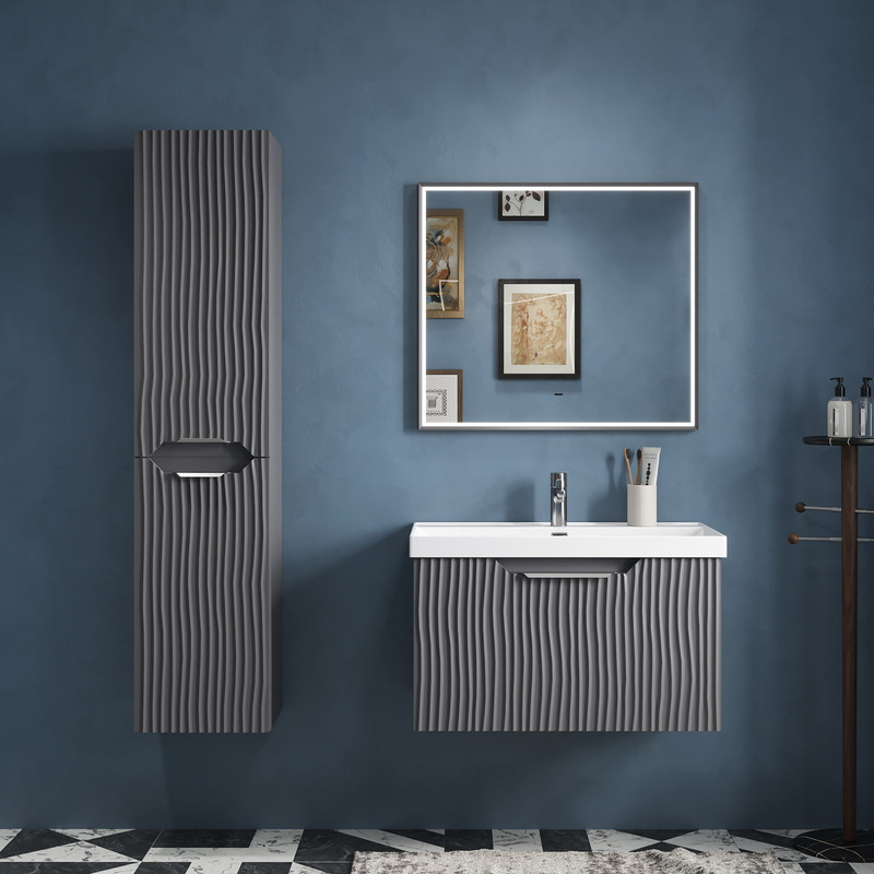 Зеркало EQUIL Mirage LED 80 серый муар