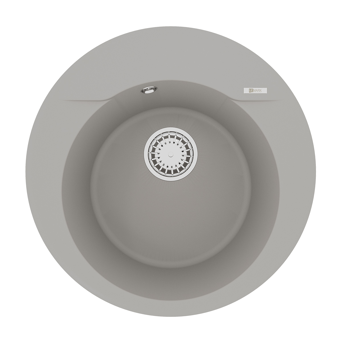 Кухонная мойка Lemark SULA 500 врезная круглая  из кварцгранита, Грей