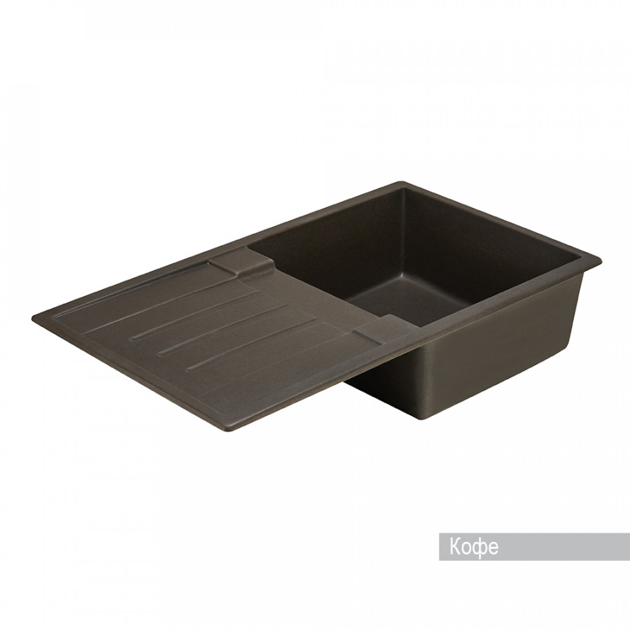 Мойка для кухни  Верона 855x500x210 мм, прямоуг. с крылом, кофе