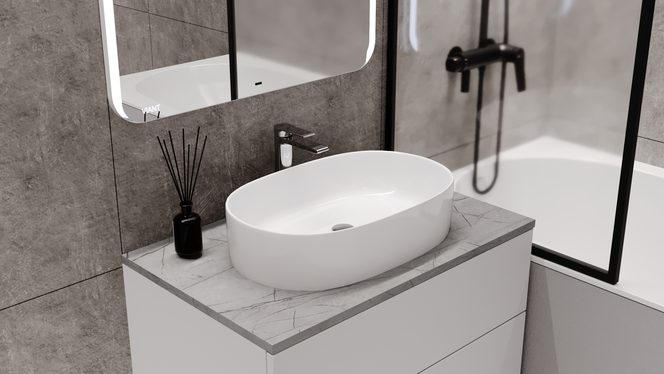 Столешница VIANT Neo антик мрамор 600х460 мм (VNEO60MRAN-STMDF)