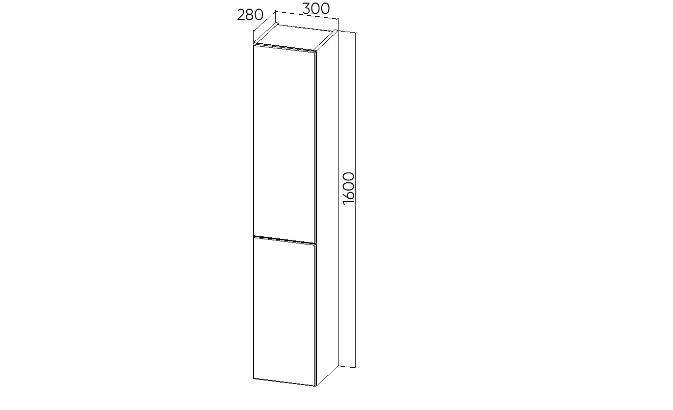 Шкаф-пенал VIANT СОФИЯ 30 подвесной белый (VSOF300-PENR)