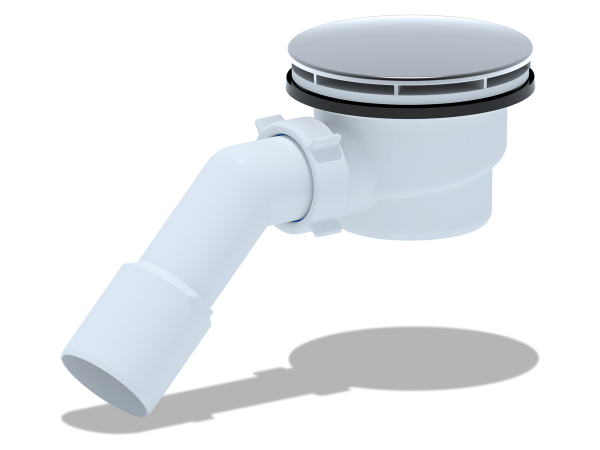 Сифон для душевого поддона АНИ Пласт E321VAL 1 1/2 дюйма 90 вальцовка с переходной трубой 45° 40/50