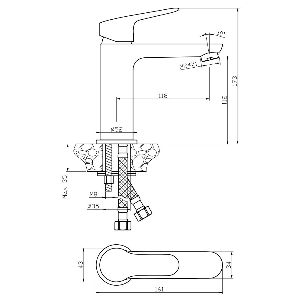 Смеситель для раковины TIS, TIS21-210
