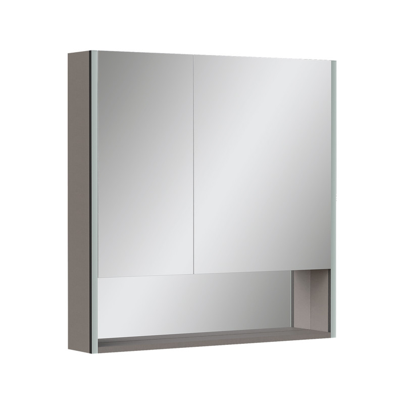 Зеркальный шкаф EQUIL Smile LED 80 подвесной лен антрацит