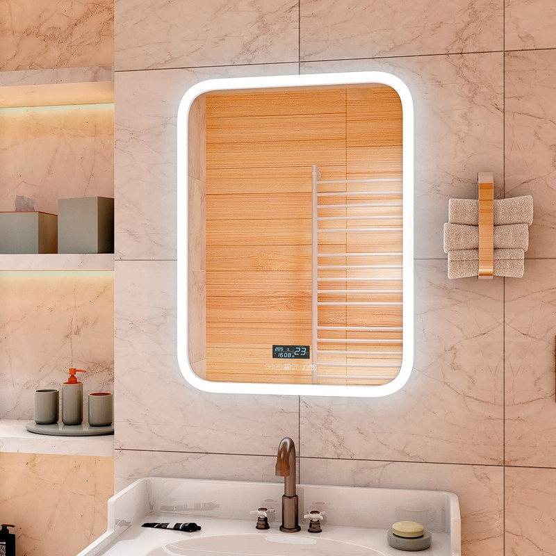 Зеркало Glamour LED с многофункциональной панелью 700х900