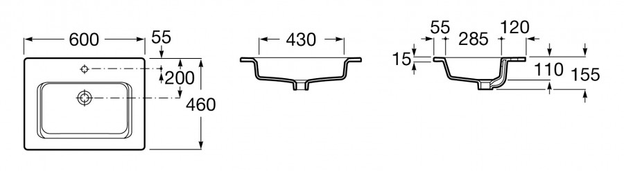 GAP Мебельная раковина 60, белая, ROCA